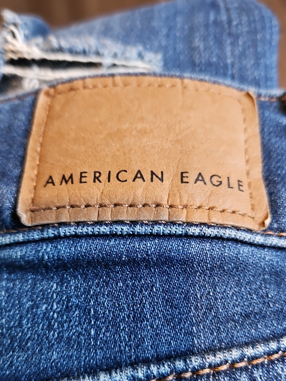 Women's American Eagle Outfitters Distressed Straight Leg Jeans - Blue - Size 4 - Picture 6 of 10